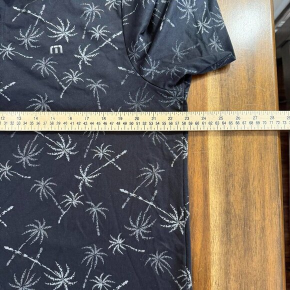 Travis Mathew Black Handstamp Palm Tree Print Golf Polo XL - Picture 5 of 6